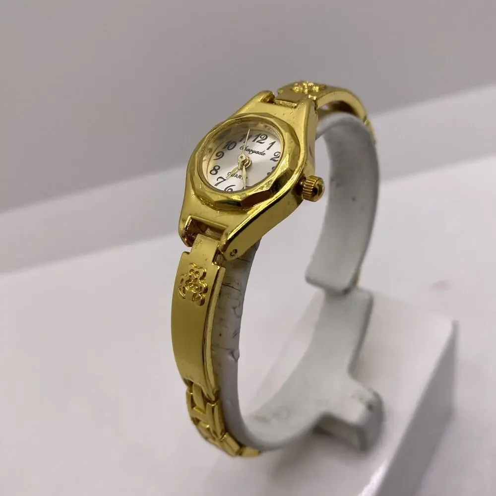 Womens Gold Tone Teddy Bear Quartz Fashion Watch New New Battery